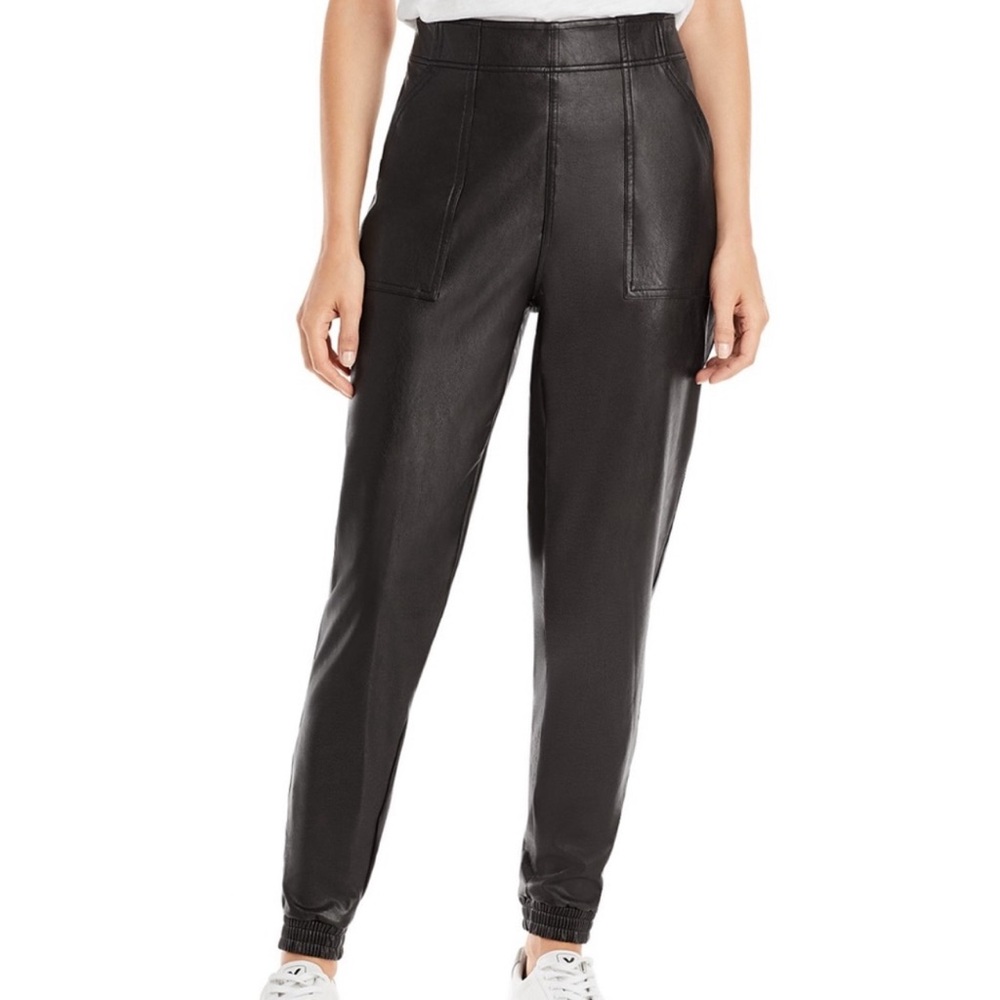 Spanx Women’s Faux Leather Black/Brown Pull On Fully Lined Joggers